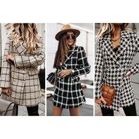 Women'S Winter-Autumn Plaid Casual Coat - 5 Sizes & Colours