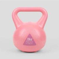 Phoenix Fitness Vibrant Pink Vinyl Kettlebell - Cement-Filled, Non-Slip Handle, Multiple Weights (2kg-20kg)
