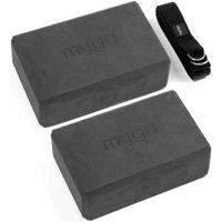 Myga Yoga Blocks & Strap Set - High-Density EVA Foam, Portable Fitness Accessory