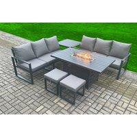 8-Seater Aluminium Garden Furniture Set With Firepit Table!