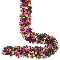 2.5m Festive Faux Flower Garland - Hanging Christmas Decoration, Realistic Silky Fabric, Multi-Pack Options