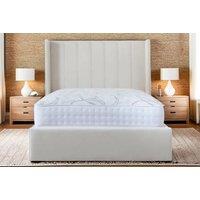Elegant Boucle Panel Wing Bed Frame & Sturdy Base - Modern Design