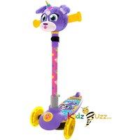 3-Wheeled Plush Head Kids Scooter - Light-Up, Foldable, Adjustable (Ages 3+, Outdoor Toy)