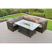 Luxurious Corner Sofa Set With Fire Pit Table