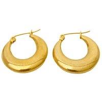 Gold Stainless Steel Hoop Earrings - Hypoallergenic, 23mm, Two Styles