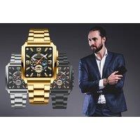 Men'S Premium Square-Dial Quartz Watch - 6 Options