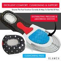 Unisex Black Dynamic Sports Orthotic Insoles - Shock-Absorbing Arch Support for Runners & Walkers