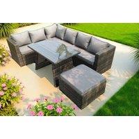 Weather-Resistant PE Rattan 8-Seater Sofa Dining Set - Modern Outdoor Lounge