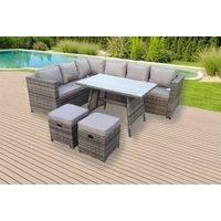 Modern Weather-Resistant Dark Grey Rattan Sofa Set