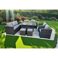 Luxurious Modern Rattan Sofa & Fire Pit Set
