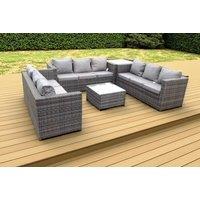 Modern Weather-Resistant Rattan Sofa Set with Footstool
