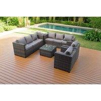 Weather-Resistant PE Rattan Sofa Set & Table - 4-Seater Garden Lounge