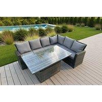 Luxurious Rattan Sofa Set with Rising Dining Table - Weather-Resistant & Comfortable