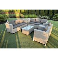 Weather-Resistant PE Rattan Garden Sofa Set - Modern 4-Seater Outdoor Lounge