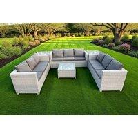 Weather-Resistant PE Rattan Garden Sofa Set - 8 Seater, Modern Style