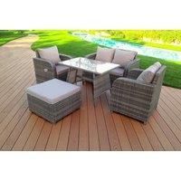 Deluxe Weather-Resistant Rattan Reclining Sofa Set - 4-Seater Garden Lounge