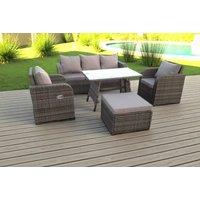 Luxury PE Rattan Reclining Garden Set - Weather-Resistant, 5-Seater, Modern Style