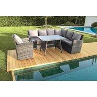 Luxurious Weather-Resistant Rattan Corner Sofa Set with Table & Stool