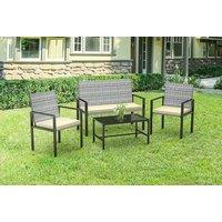 4 Piece Rattan Patio Furniture Set In 2 Colours