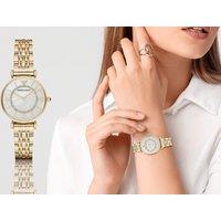 Emporio Armani Women'S Gold Watch W/ Mother Of Pearl Dial - White