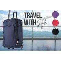 Soft Shell Cabin Suitcase With 2 Wheels - 4 Colour Options - Navy