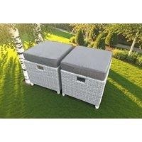 Chic Rattan Weather-Resistant Garden Stool