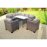 Luxurious Weather-Resistant Rattan Corner Sofa Dining Set