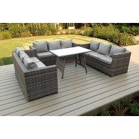 Elegant Rattan Lounge Sofa Set With Dining Table