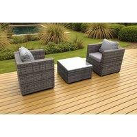 Weather-Resistant Rattan Armchair & Coffee Table Set