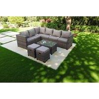 Modern PE Rattan Corner Sofa Set - Weather-Resistant, 5-Seater Outdoor Lounge