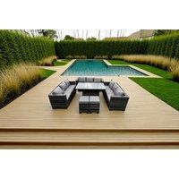 Luxurious Weather-Resistant Rattan Sofa Dining Set with Rising Table