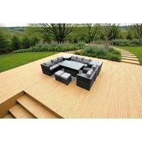 Luxurious Rattan Sofa Set With Rising Table And Stools