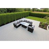 Luxurious Pe Rattan Sofa Set With Versatile Rising Table