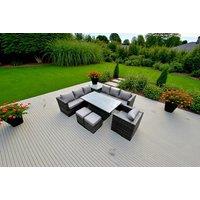 Luxurious Rattan Sofa Set With Rising Table And Stools
