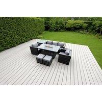 Luxurious Rattan Garden Sofa Set With Fire Pit Table