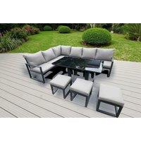 Modern Weather-Resistant Aluminum 8-Seater Sofa Set