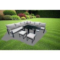 Luxurious Aluminum 9-Seater Sofa Set With Adjustable Rising Table