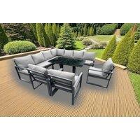 Elegant Aluminum 10-Seater Outdoor Sofa Set with Adjustable Rising Table