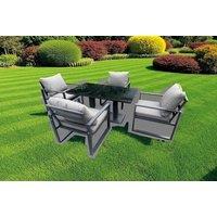 Modern Aluminium 4-Seater Garden Sofa Set with Rising Table
