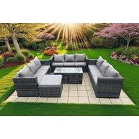 12-Seater Weather-Resistant PE Rattan U Shape Garden Dining Set