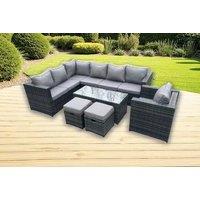 9-Seater Weather-Resistant PE Rattan Corner Sofa Set - Modern Outdoor Lounge
