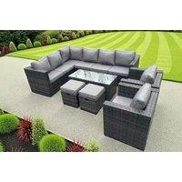 Luxurious Weather-Resistant 10-Seater Rattan Corner Sofa Set