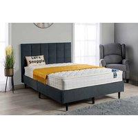 Grey Linen Bed & Headboard In 2 Sizes And 3 Mattress Options