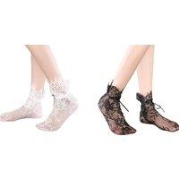 Floral Lace Ankle Socks In 2 Colours And Pair Options