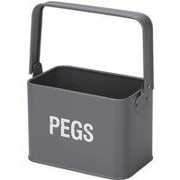 Grey Clothespin Storage Container With Handle