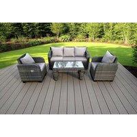 5-Seater Reclining Rattan Sofa Set - Weather-Resistant Outdoor Lounge