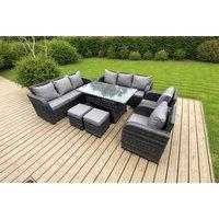 Luxurious 10-Seater Weather-Resistant Rattan Dining Set