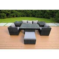 6-Seater Weather-Resistant PE Rattan Garden Dining Sofa Set - Modern Outdoor Lounge