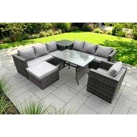 Modern Weather-Resistant 8-Seater Rattan Dining Set