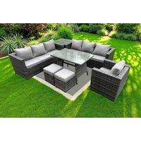 Luxurious 9-Seater Rattan Garden Sofa Dining Set